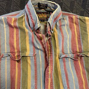 Vintage Ralph Lauren Chaps Country Cottons Striped Button Down Shirt